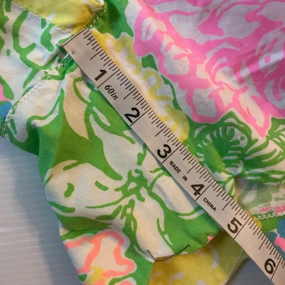 Lilly Pulitzer Women’s Hibiscus Stroll The Buttercup Shorts Scalloped Size 2 - Picture 7 of 9